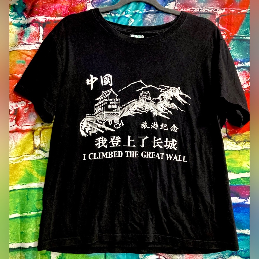 I Climbed The Great Wall Great Wall Of China Souvenir Graphic T-shirt Size L